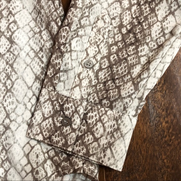 Apt. 9 Long Sleeve Snakeskin Print Blouse - Picture 3 of 11
